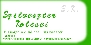 szilveszter kolcsei business card